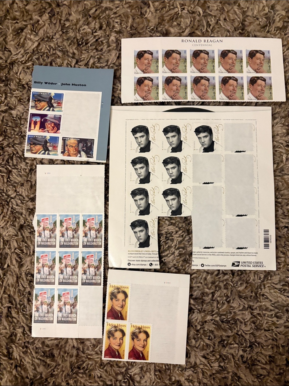 USPS ForeverCollectible Stamp Sheets Elvis Equal Rights Ronald Reagan 33 count